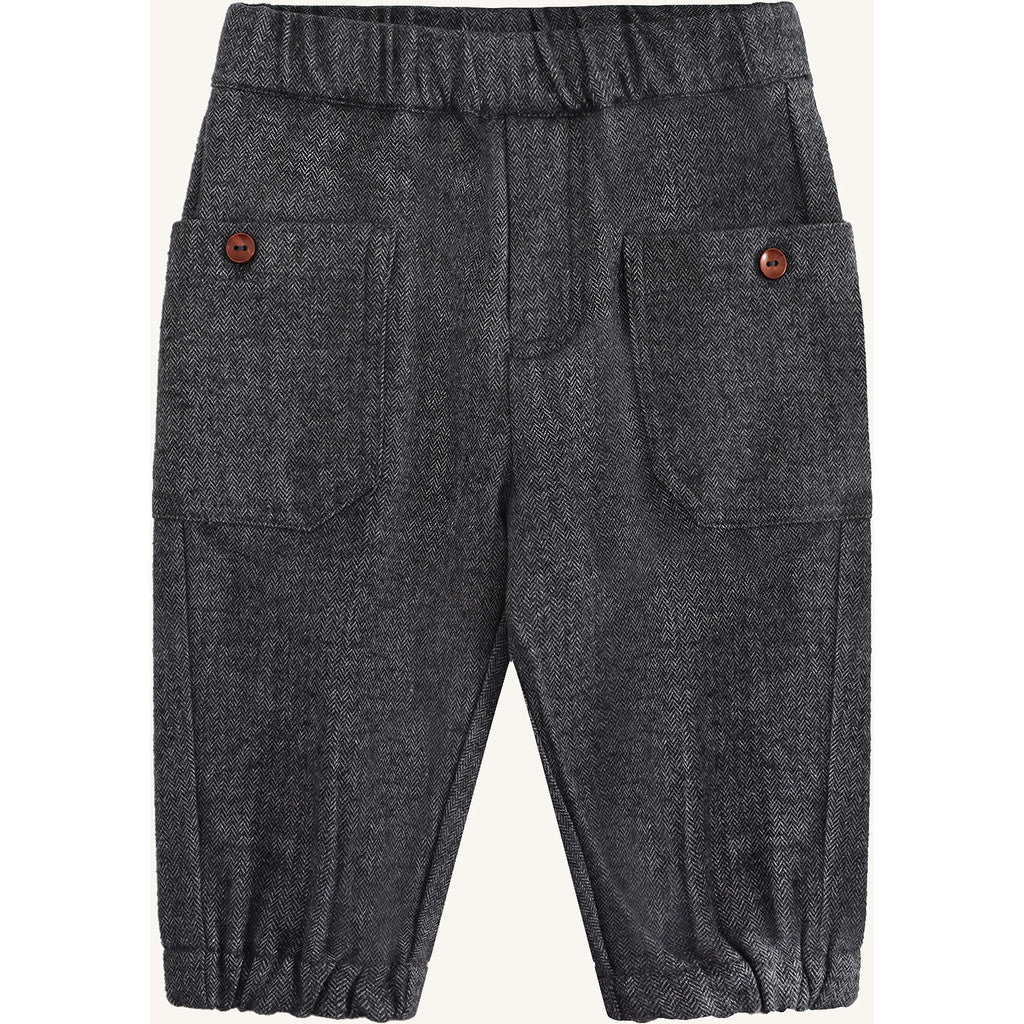 Hust & Claire HCTue Herringbone Trousers 1202 Grey Blend
