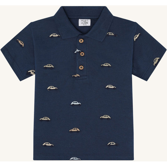 Hust & Claire T-shirt HCAdrian Pique car emb. Polo S/S 3160 Blue Moon