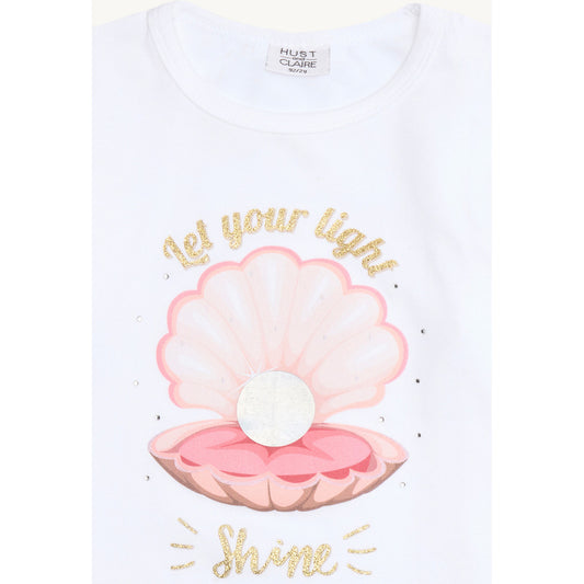 Hust & Claire T-shirt HCAlma Sea Shell T-shirt S/S 3246 White