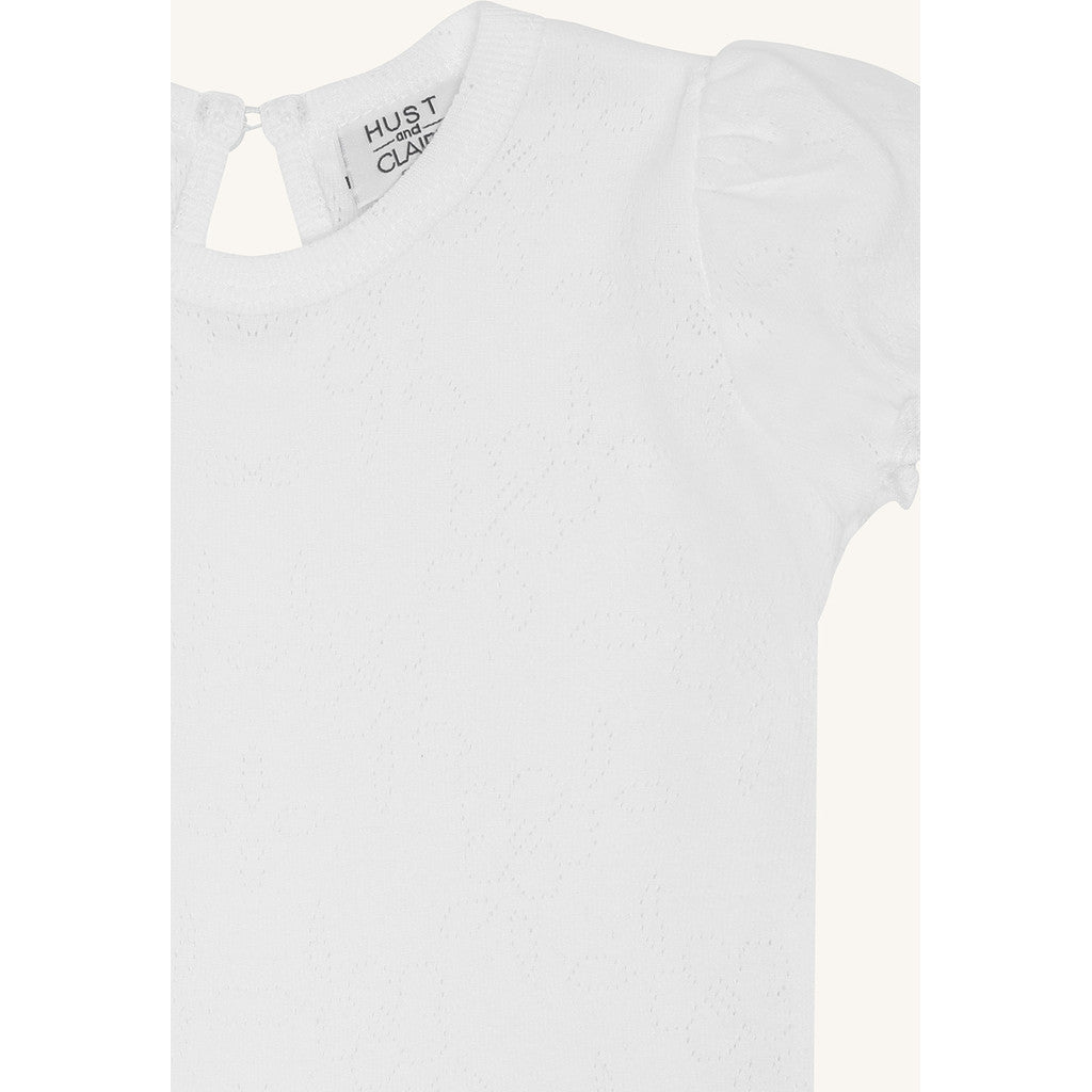 Hust & Claire T-shirt HCAlma basic pointelle T-shirt S/S 3246 White