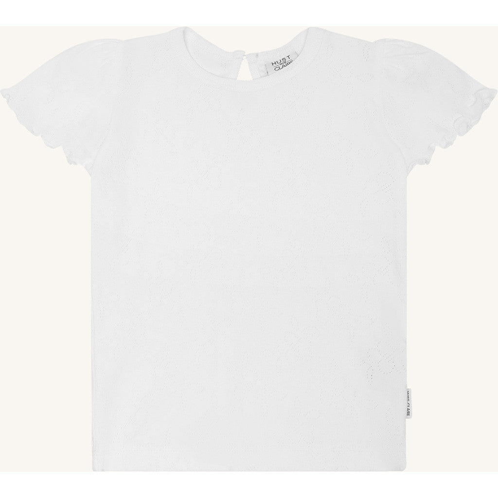 Hust & Claire T-shirt HCAlma basic pointelle T-shirt S/S 3246 White