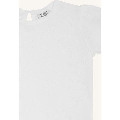 Hust & Claire T-shirt HCAlma basic pointelle T-shirt S/S 3246 White