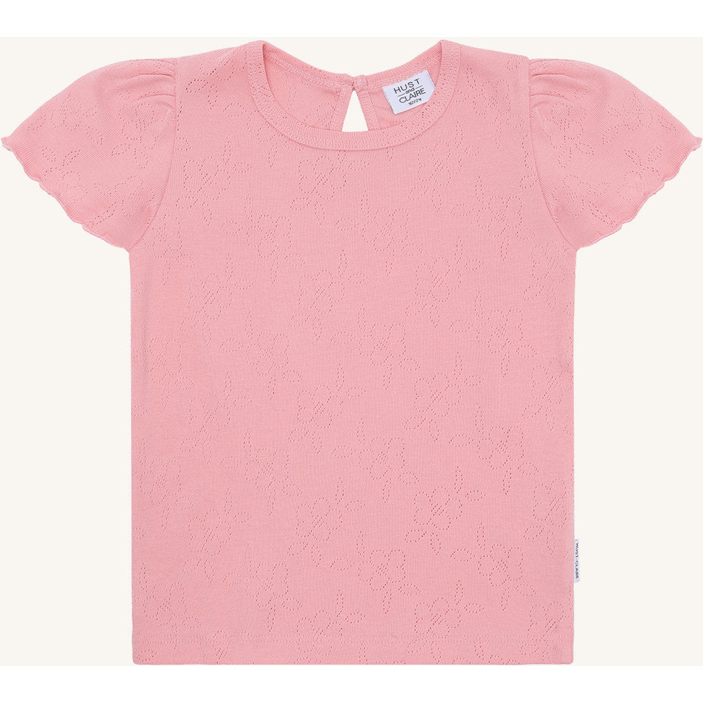 Hust & Claire T-shirt HCAlma basic pointelle T-shirt S/S 3761 Shell